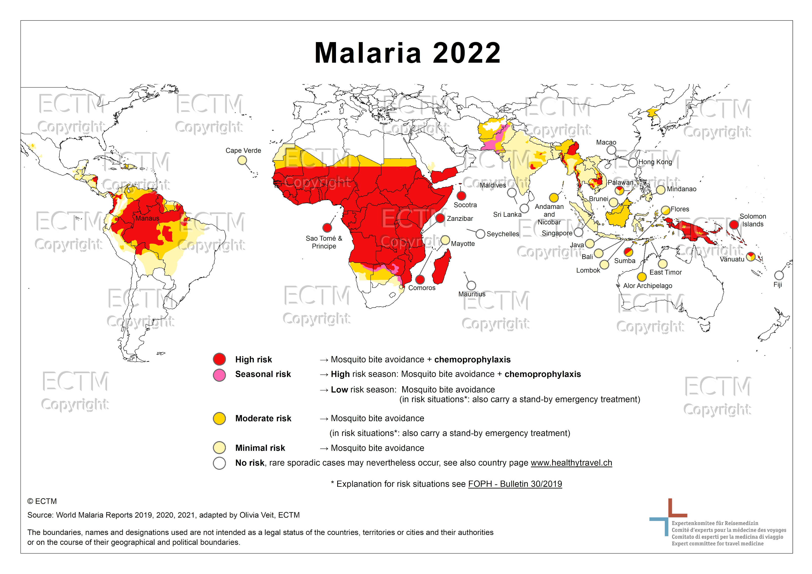 Distribution géographique du risque de malaria